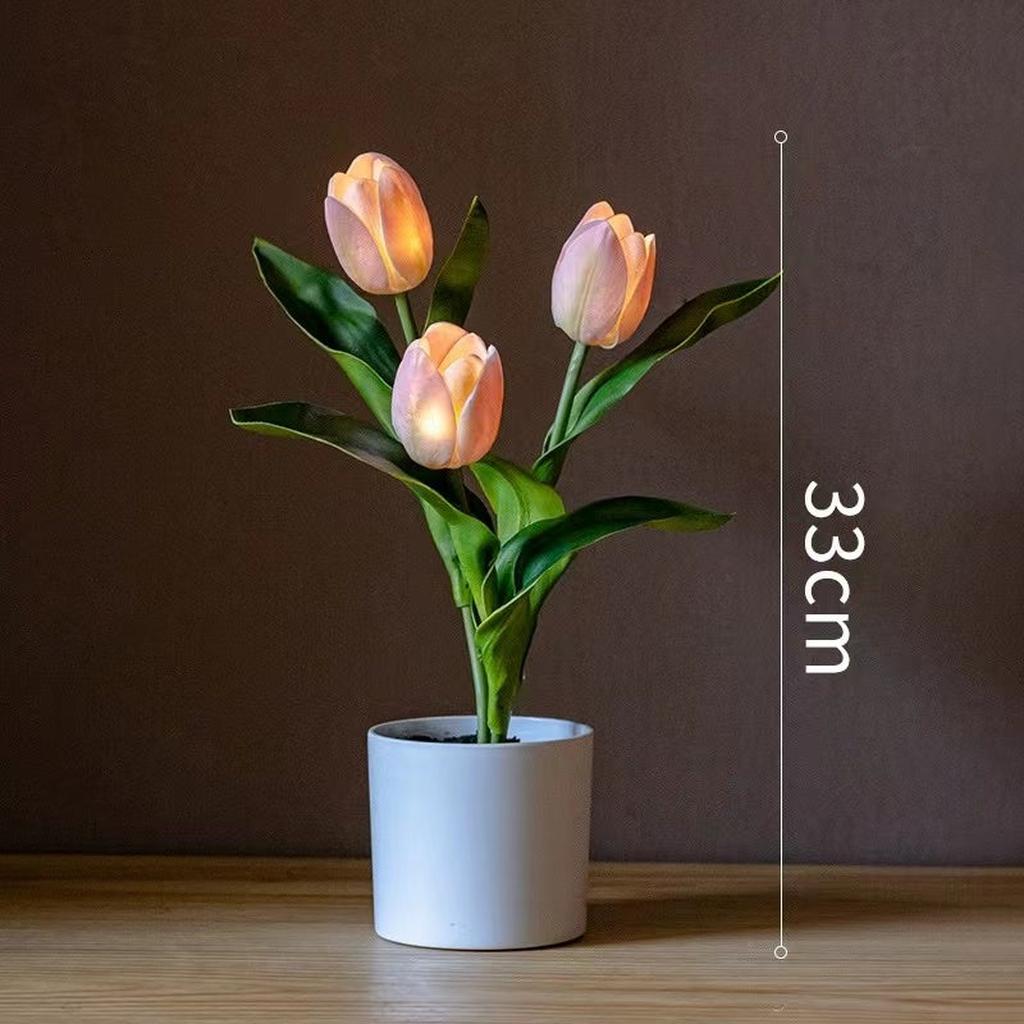 Artificial Tulip Flower Night Light Ambient Lamp Pink