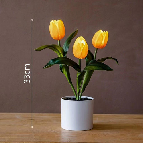 Artificial Tulip Flower Night Light Ambient Lamp Yellow