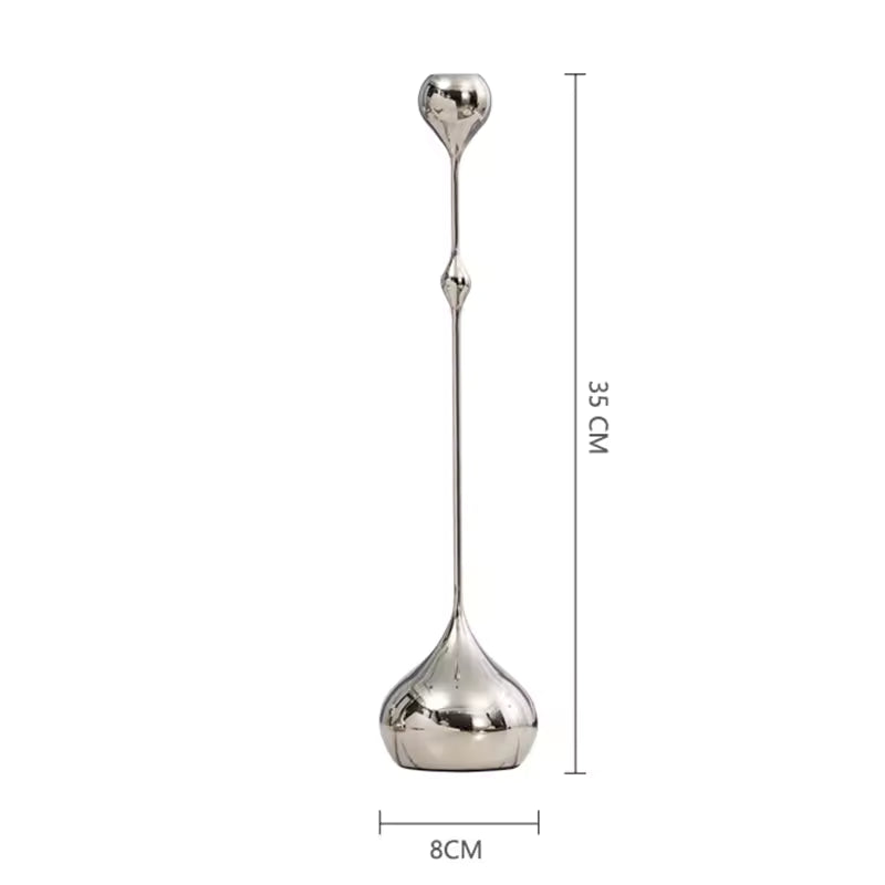 Minimalist Silver Candle Holder Large