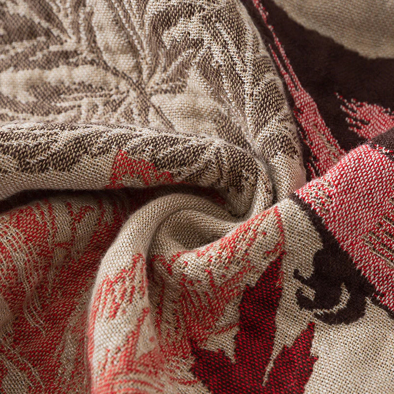 Cotton Throw Blanket - Chickadee Design
