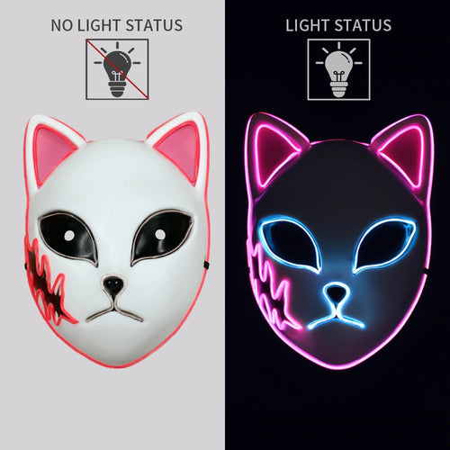 Anime Cat Face Mask Pink
