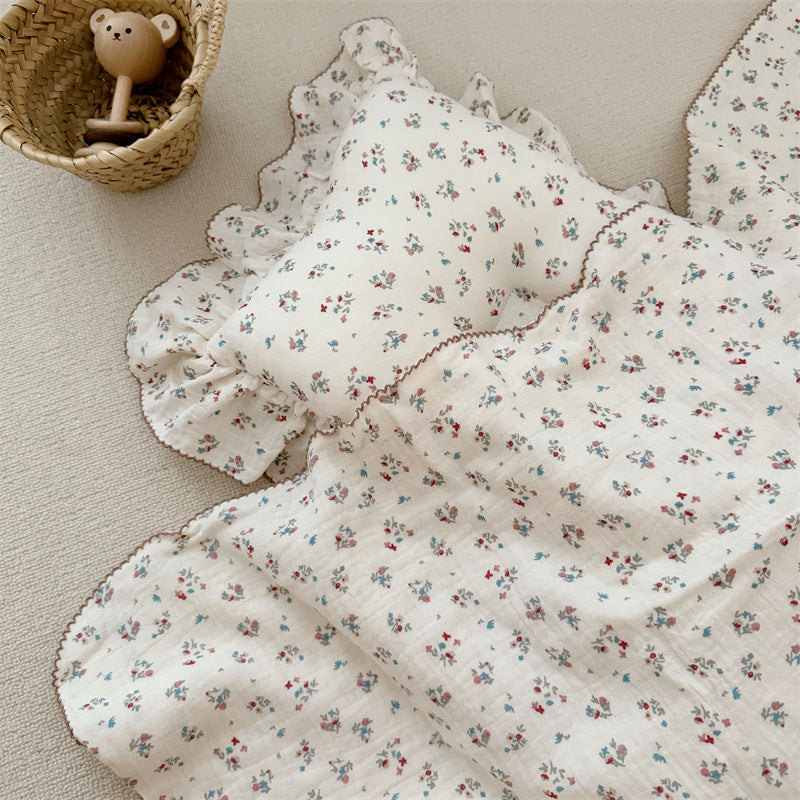 Cotton Muslin Baby Blanket Set – Floral Print Collection Babysbreath