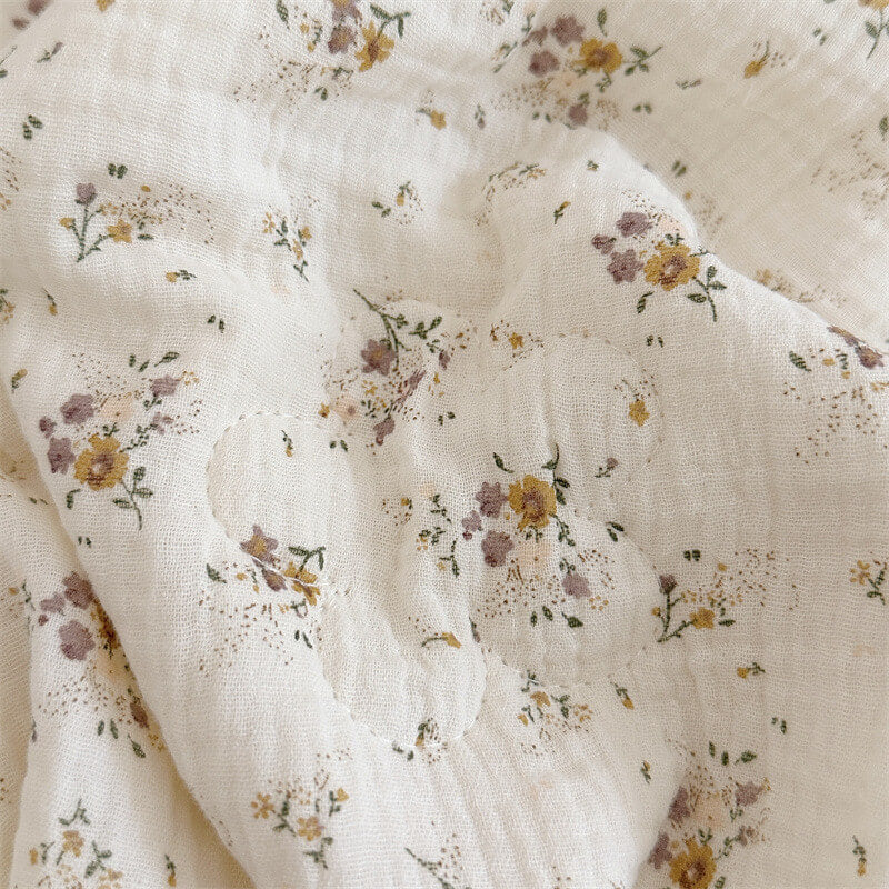Wildflower Toddler Comforter – Cotton Muslin with Lace Trim