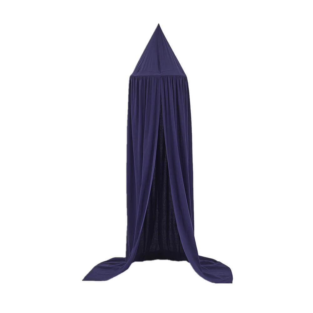 Cotton Crib Canopy – Solid Color Baby Bed Canopy for Nursery Navy Blue