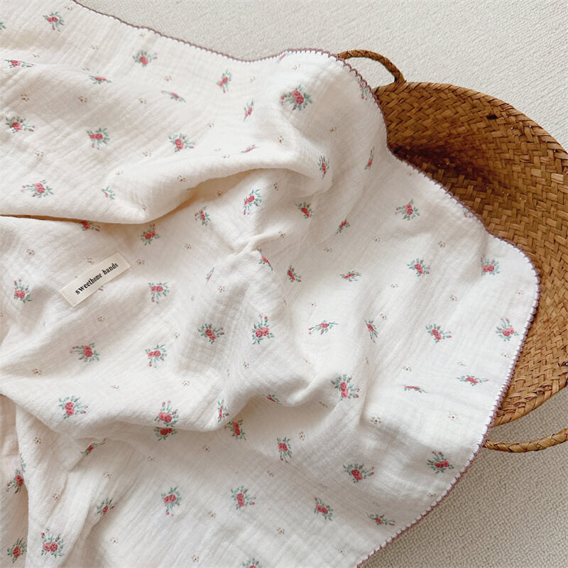 Tiny Rose Muslin Toddler Blanket & Pillow Set