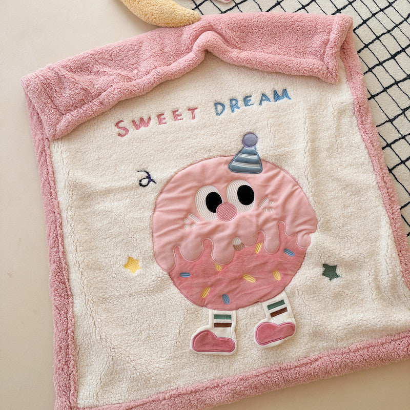 Plush Sherpa Throw Blanket – Donut & Samoyed Designs