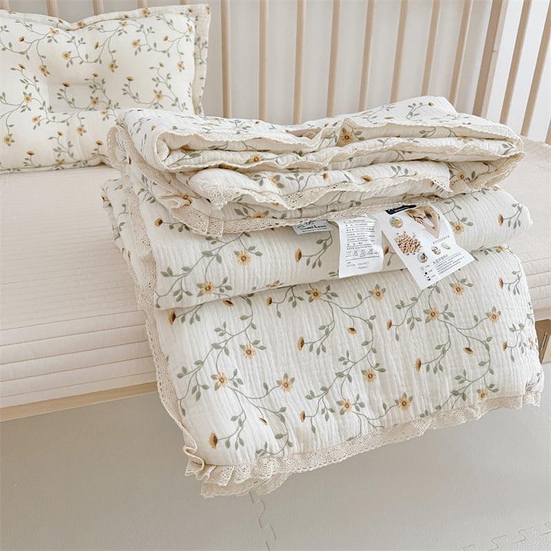 Daisy Vine Kids Comforter – Cotton Muslin with Lace Trim