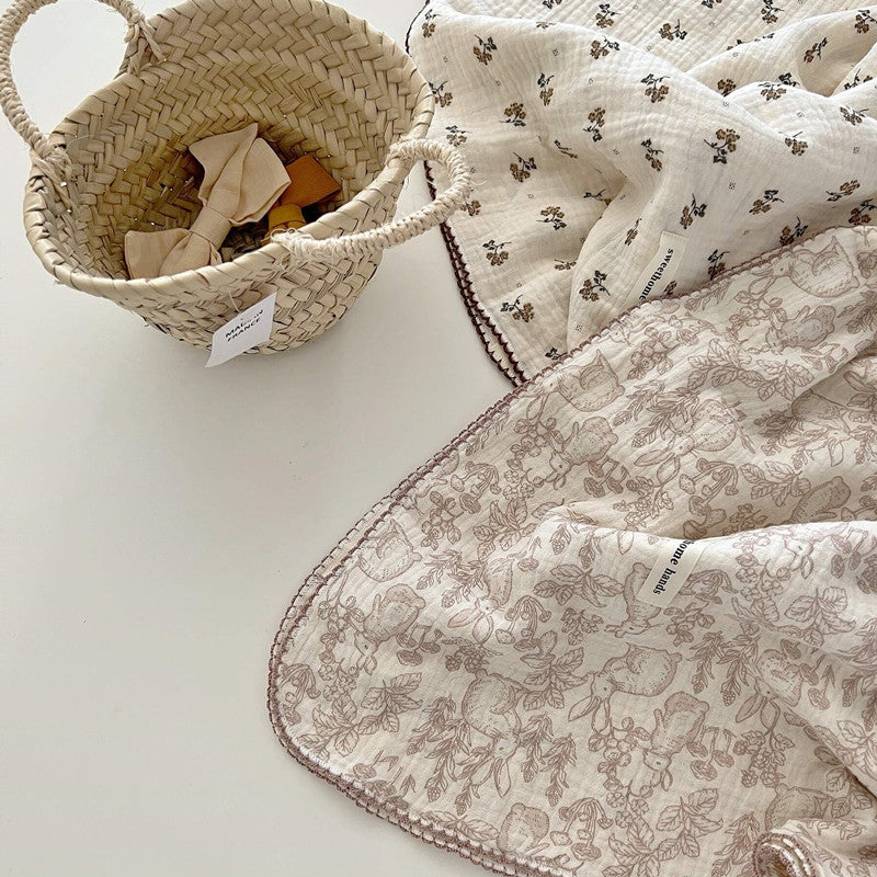 Dreamwoods Floral Cotton Muslin Baby Blanket – 47″×51″