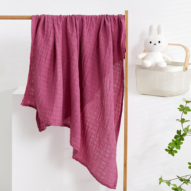 Solid-Color Cotton Muslin Baby Swaddle Blanket – 43" x 51" Violet