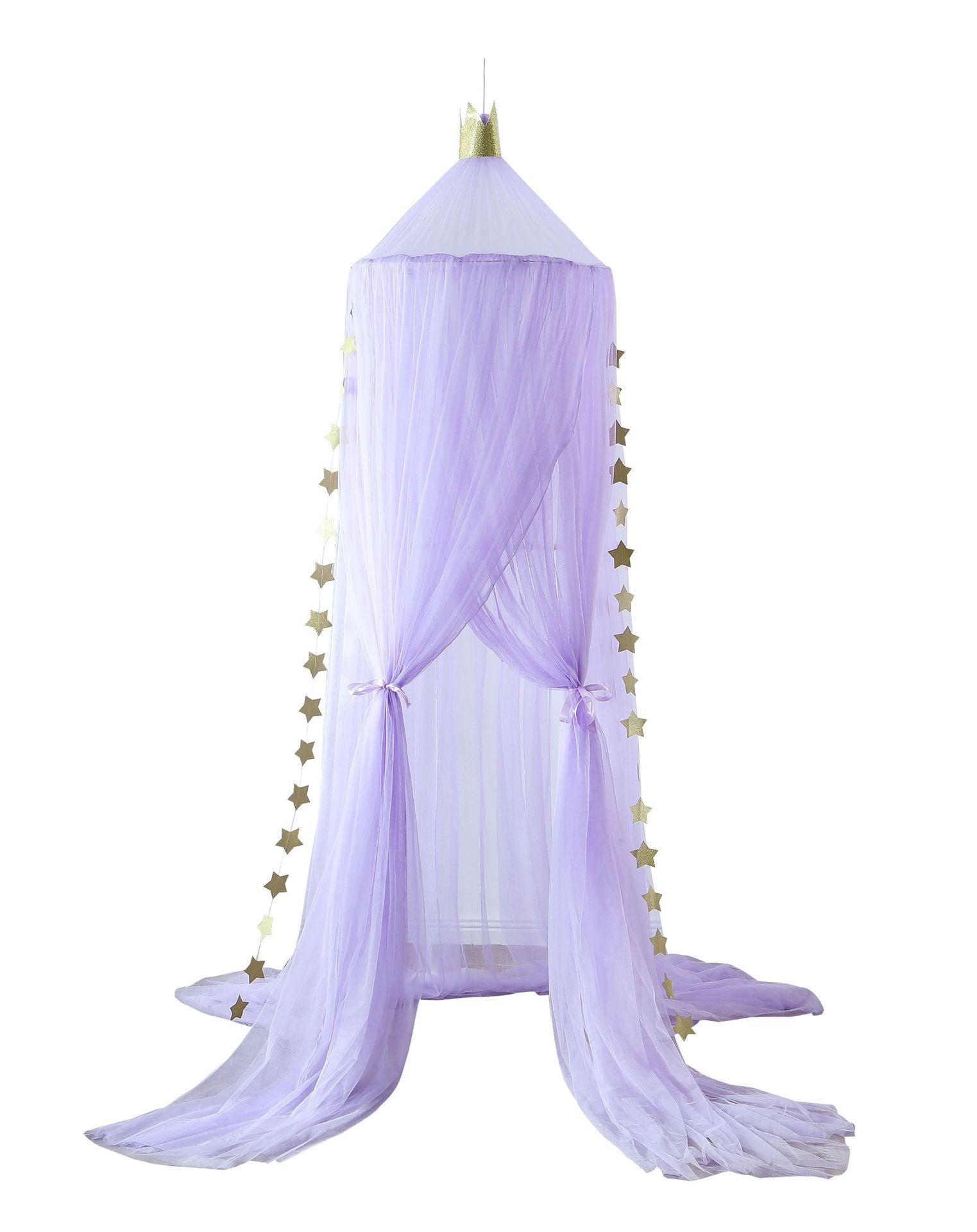 Crib Mosquito Net Canopy – Mesh Nursery Bed Tent Purple