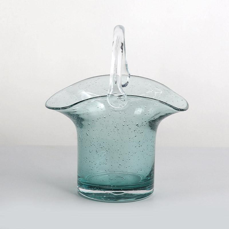 Bag Glass Vase Short Basket Green