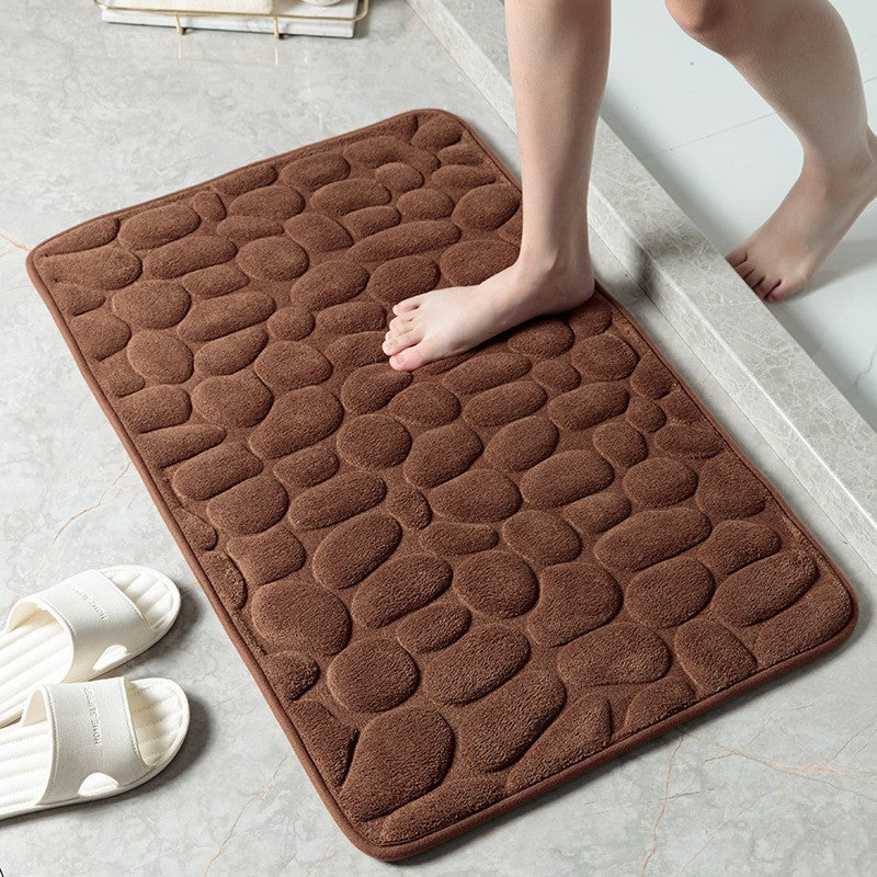 Cobblestone Quick-Dry Coral Bath Mat Coffee
