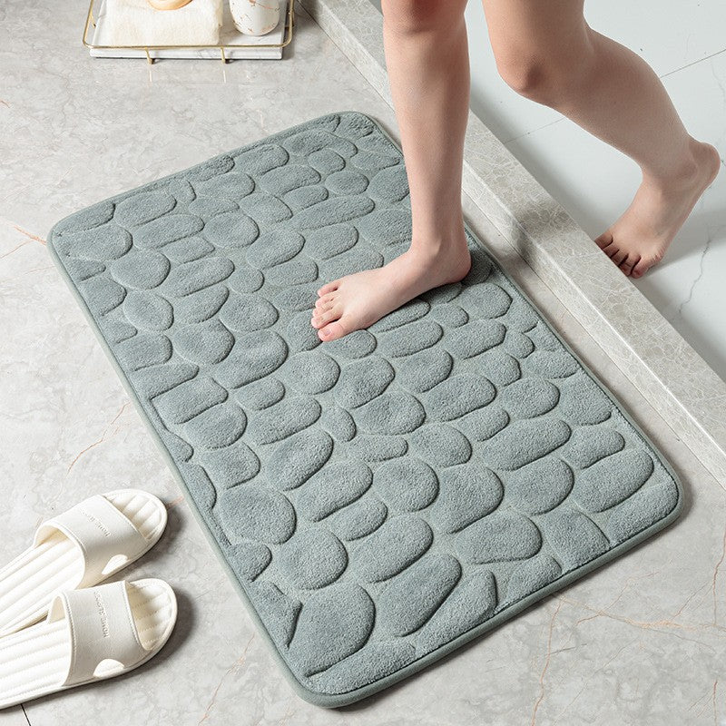 Cobblestone Quick-Dry Coral Bath Mat Gray
