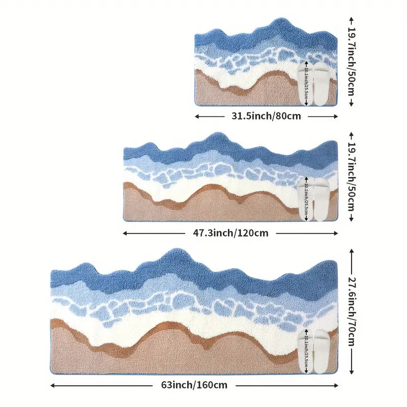 Ocean Waves Microfiber Bath Mat