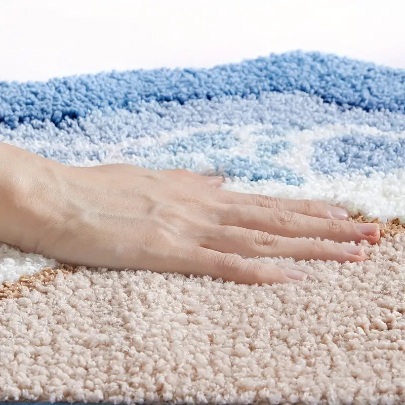 Ocean Waves Microfiber Bath Mat
