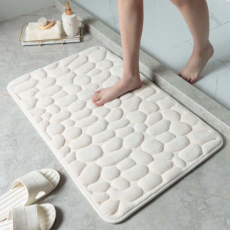Cobblestone Quick-Dry Coral Bath Mat