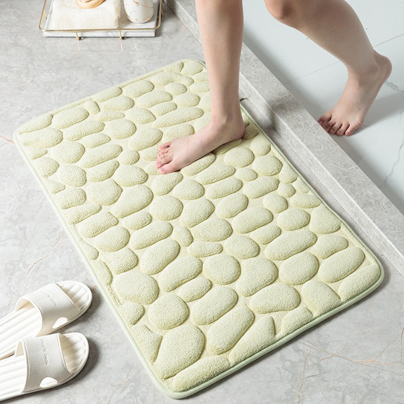 Cobblestone Quick-Dry Coral Bath Mat Yellow