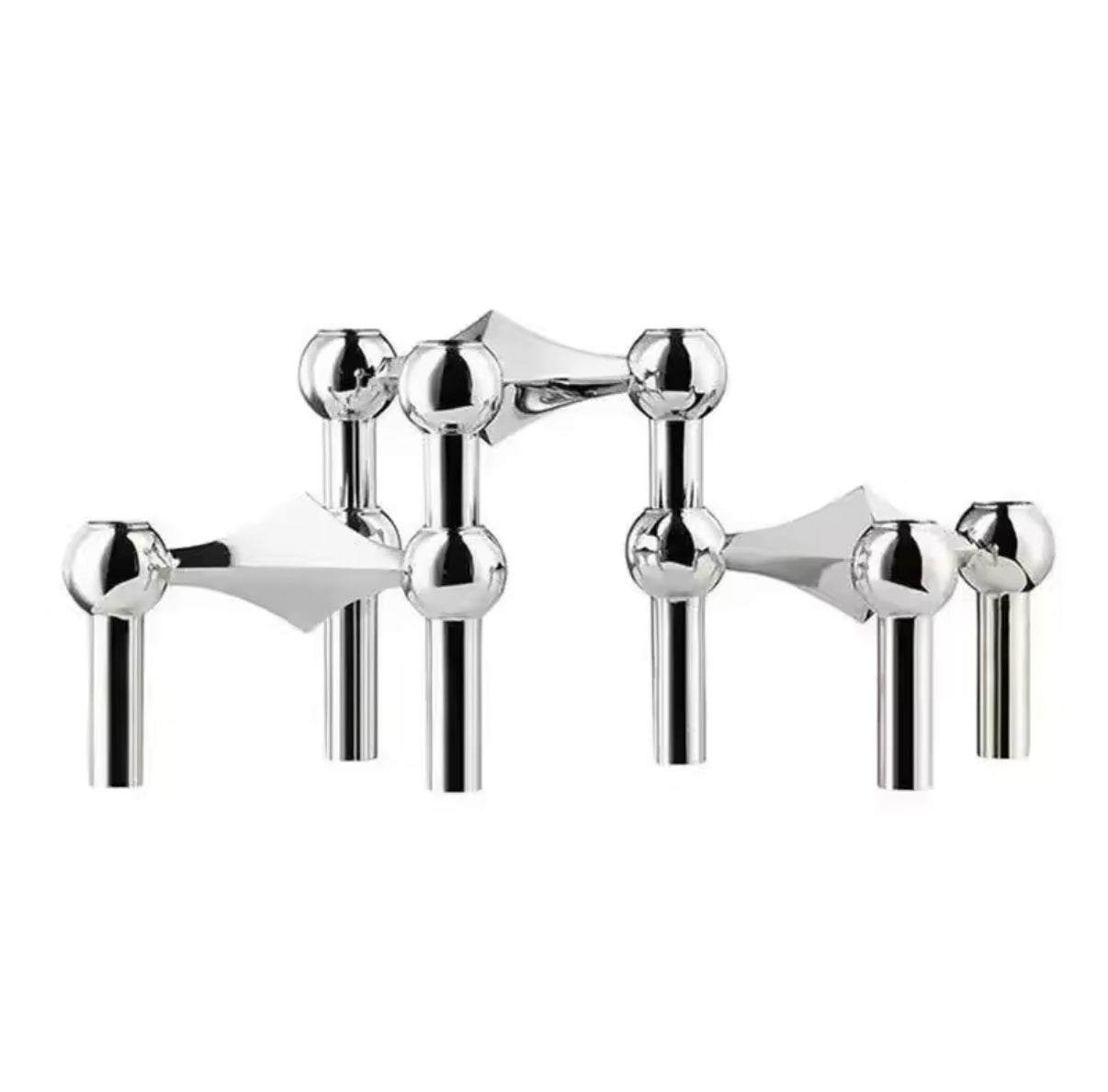 Nordic Molecular Candle Holder 3 pcs Silver