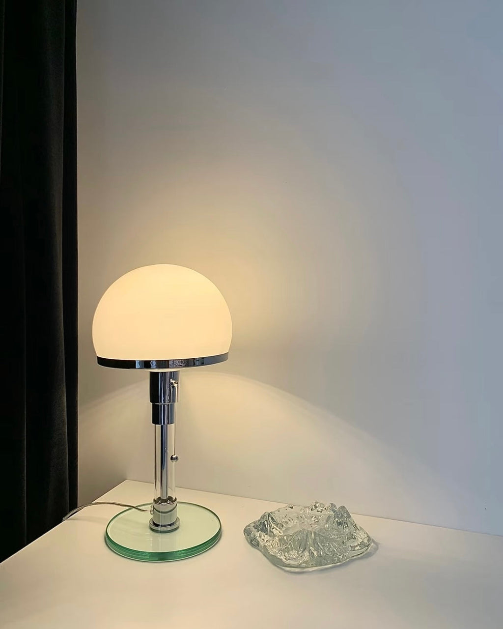 Bauhaus Chrome Mushroom Table Lamp