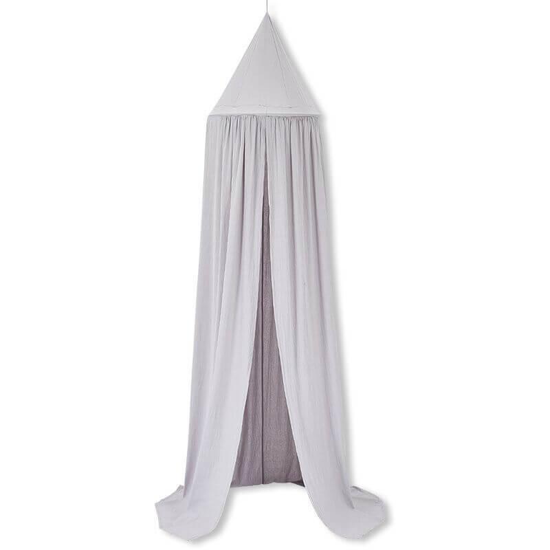 Cotton Crib Canopy – Solid Color Baby Bed Canopy for Nursery Light Grey