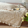 Moon & Star Muslin Quilt – Ruffle Edge Cotton Bedding