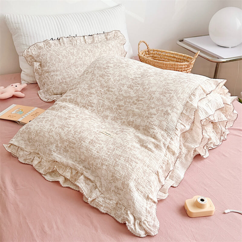Woodland Duvet Cover Set – Ruffled Cotton Muslin