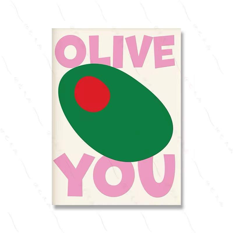 Colorful Food Poster Olive You