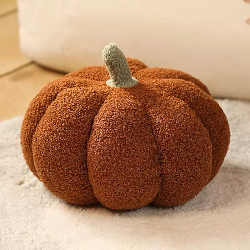 Plush Pumpkin Pillow Brown