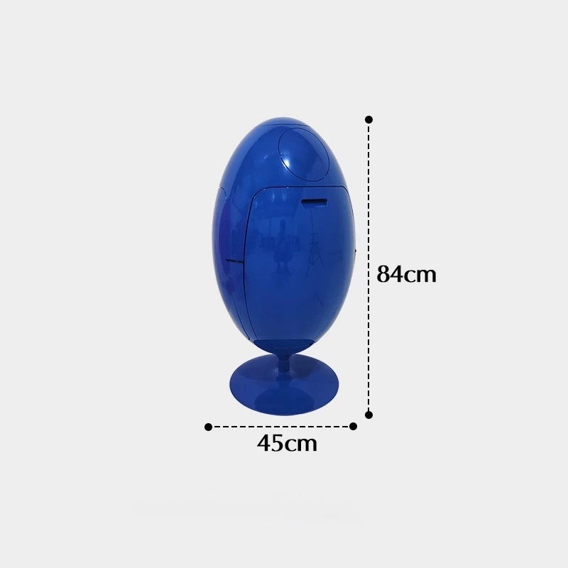Dinosaur Egg Rotating Kitchen Trash Can Blue