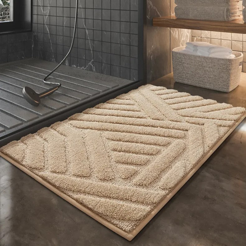 Nordic Comfort Plush Bath Mat Beige Sandstone Cream