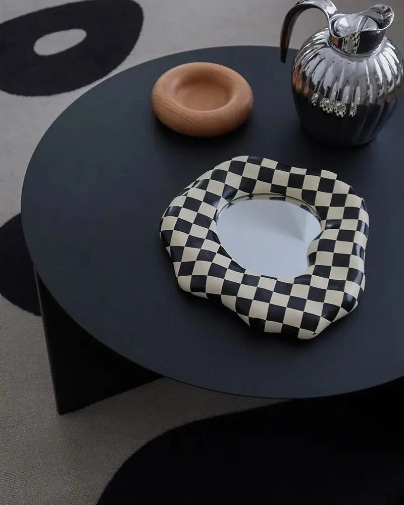 Checkered Resin Tabletop Mirror