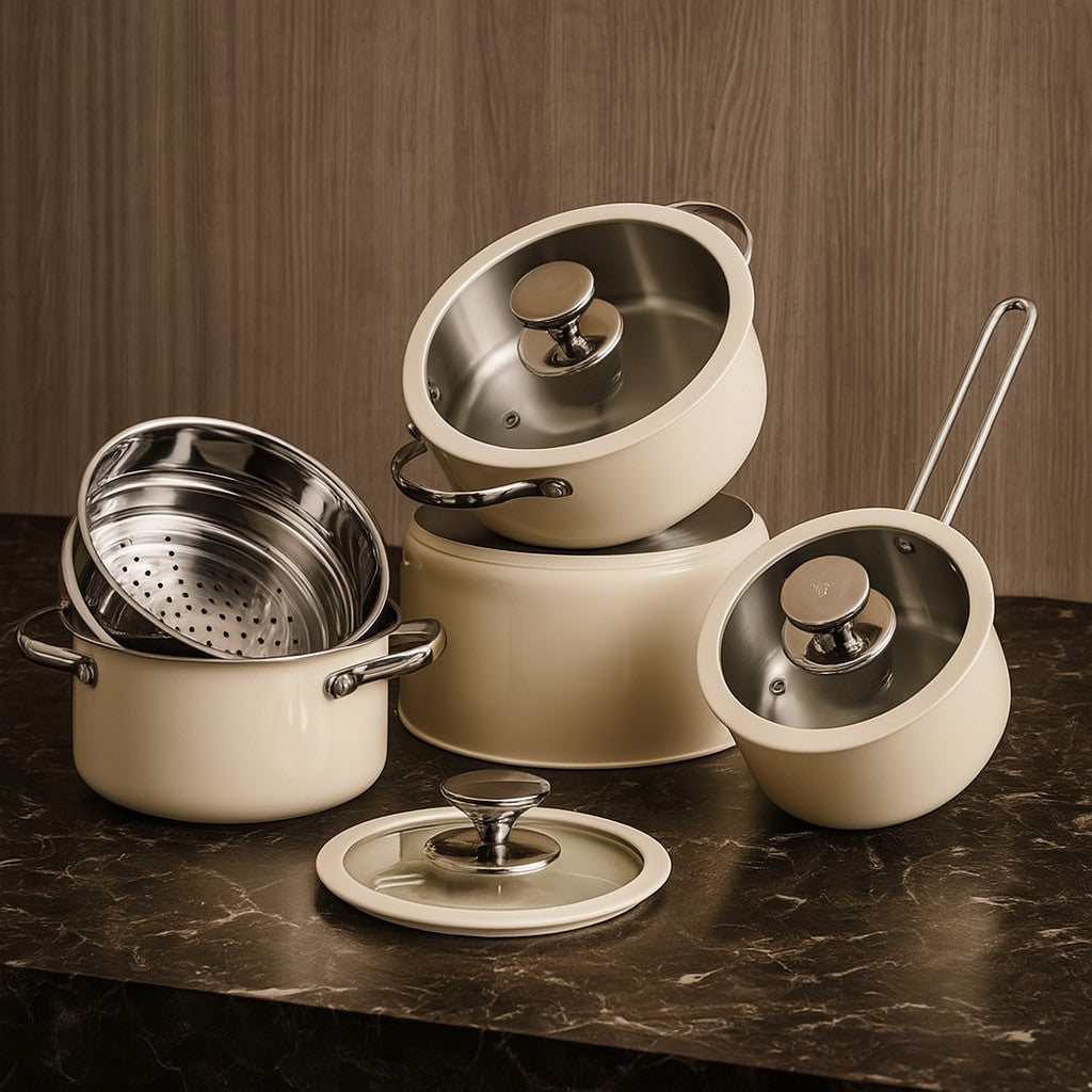 Maison Beige Stainless Cookware Set