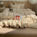 Japandi Aesthetic Beige Striped Duvet Cover Set