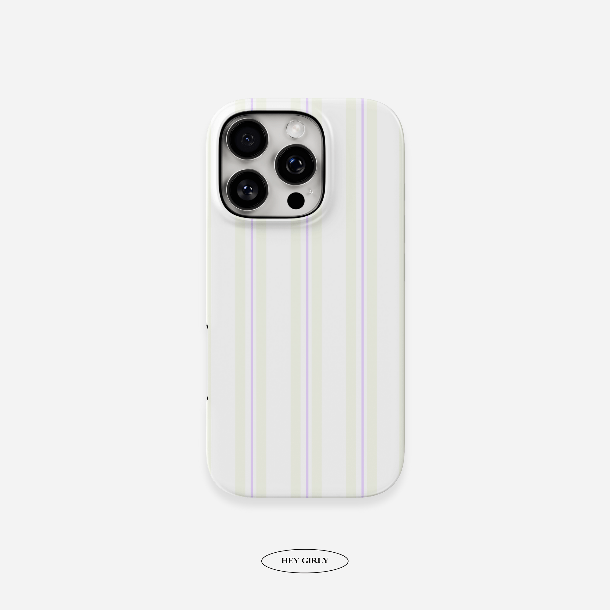 Cream & Lilac Striped iPhone Case