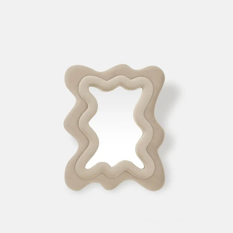 Flocked Wavy Tabletop Mirror