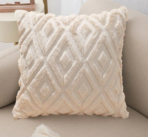 3D Diamond Pattern Cushion Cover Sand
