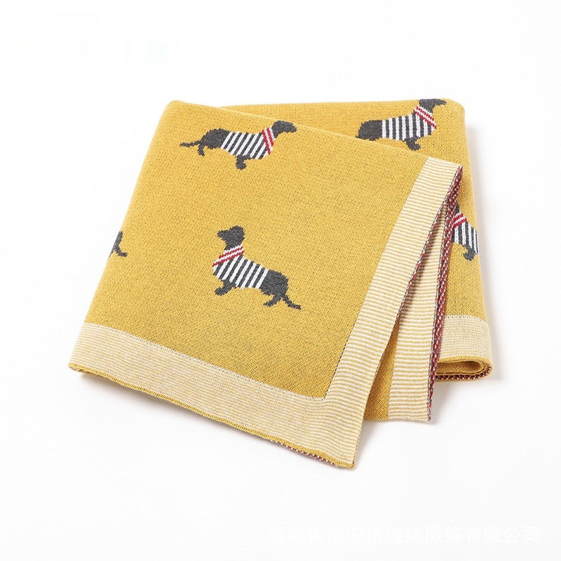 Baby Cotton Dog Blanket 40x30" Yellow