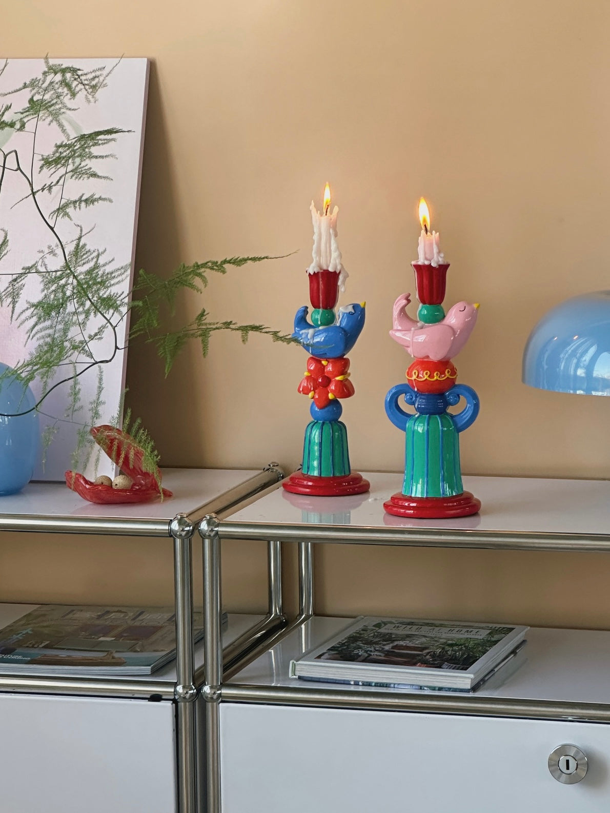 Colorful Bird Candle Holder