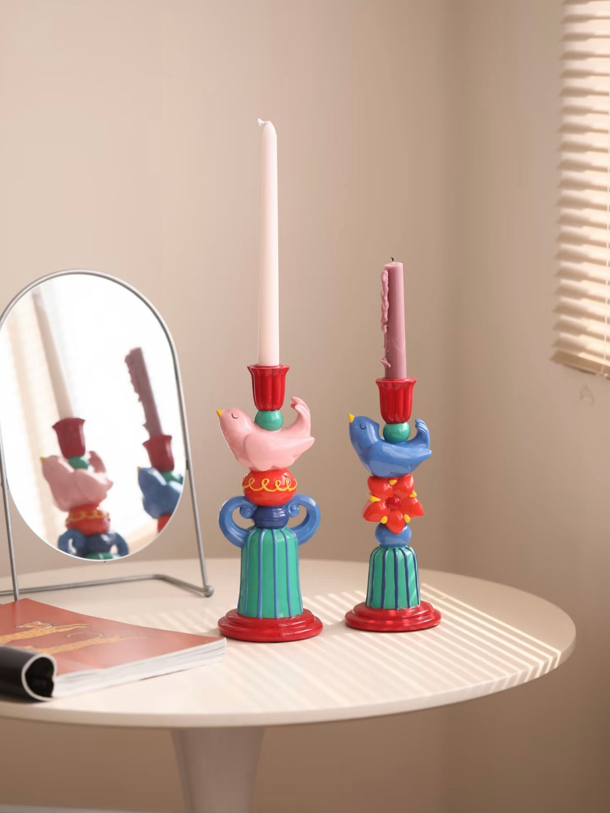 Colorful Bird Candle Holder