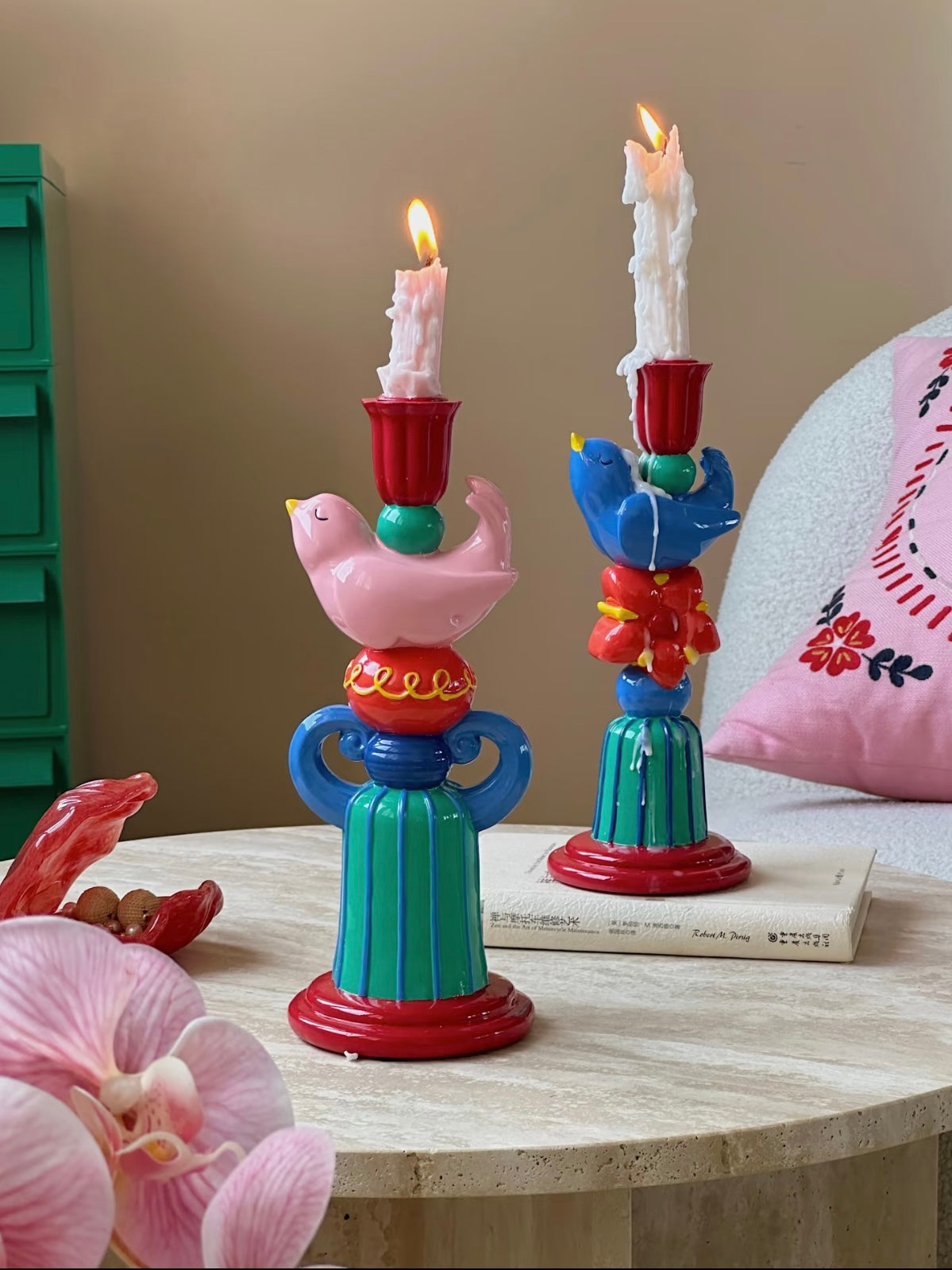 Colorful Bird Candle Holder