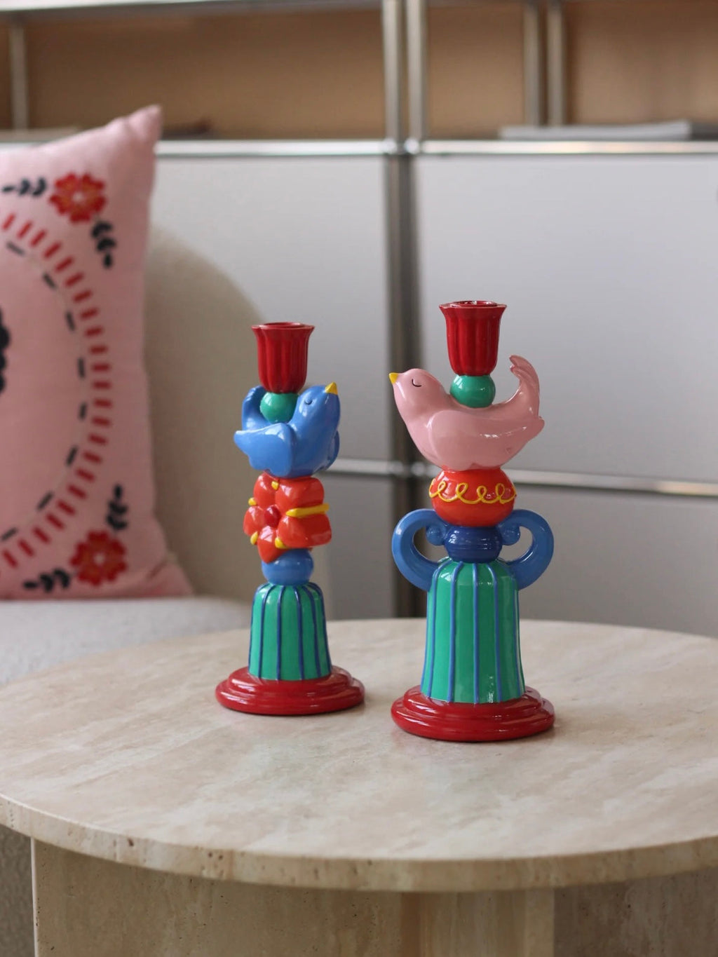 Colorful Bird Candle Holder