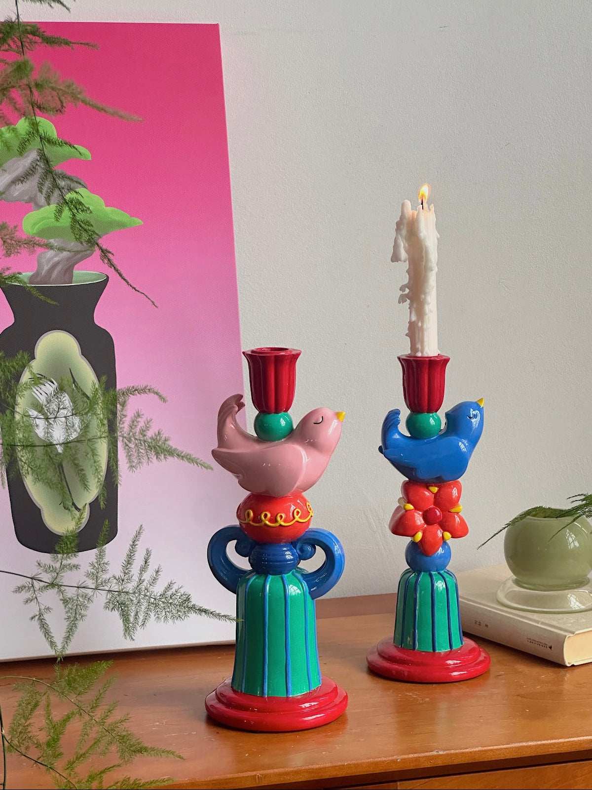 Colorful Bird Candle Holder