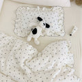 Cotton Gauze Duvet Cover Set – Black Bow with Soft Ruffles