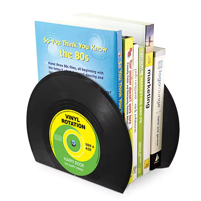 Retro Vinyl Record Bookends