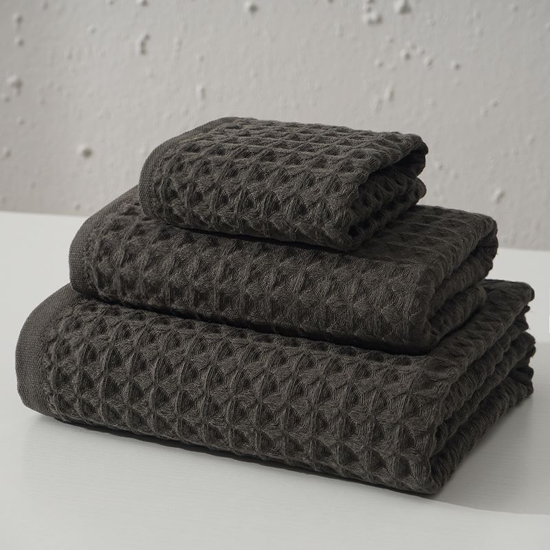 Cotton Waffle Bath Towel Set Charcoal