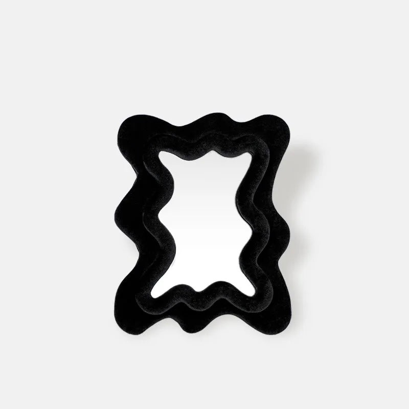 Flocked Wavy Tabletop Mirror