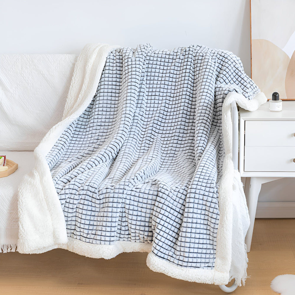 Warm Waffle Sherpa Blanket Ebony