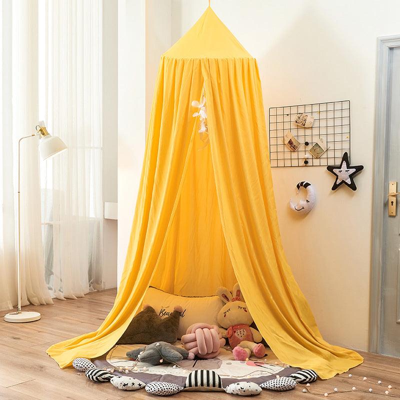 Kids Bed Canopy — Solid Color Nursery Room Decor Yellow
