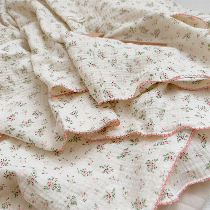 Muslin Toddler Blanket & Pillow Set – Pomegranate Floral
