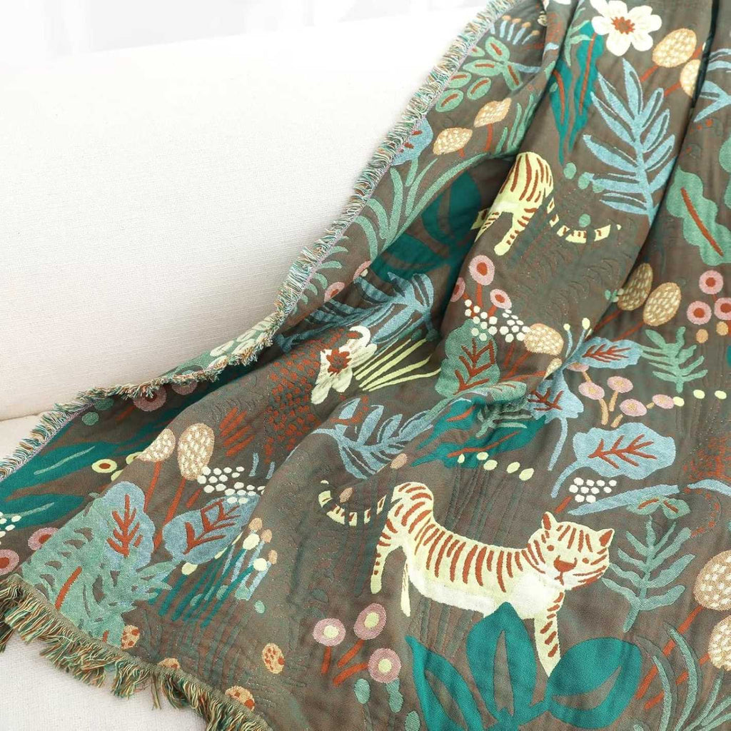 Jungle Tiger Reversible Throw Blanket
